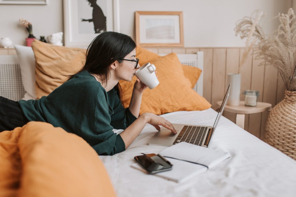 Woman checking automated valuation tools