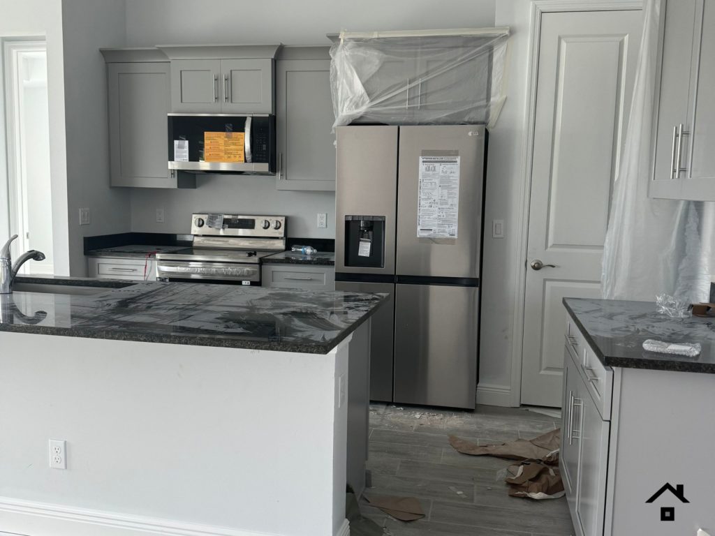 Move-in Ready Homes New Construction Kitchen, before builder cleans it for delivery